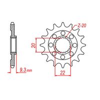 MTX 12 Tooth Front Sprocket for Kawasaki KX250X 2021-2022