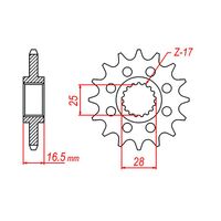 MTX 17 Tooth Front Sprocket for KTM 1050 Adventure 2015-2016