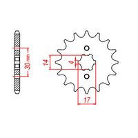 MTX 14 Tooth Front Sprocket for Honda XRM125 2021-2022