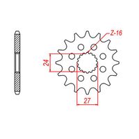 MTX 16 Tooth Front Sprocket for Suzuki GSX1300BK B-KING 2007-2014