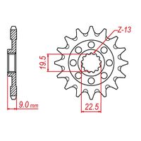 MTX 13 Tooth Front Sprocket for Suzuki RMZ250 2013-2017