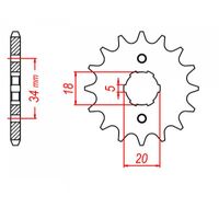 MTX 14 Tooth Front Sprocket for Honda C90 1975-1976