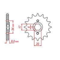 MTX 13 Tooth Front Sprocket for Honda CA250TS REBEL 1994-2000