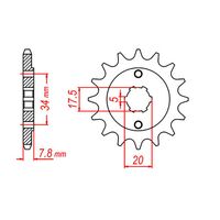 MTX 15 Tooth Front Sprocket for Honda CR250M 1973-1978