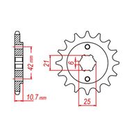 MTX 16 Tooth Front Sprocket for Honda CB650C CUSTOM 1979-1982