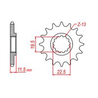 MTX 14 Tooth Front Sprocket for Kawasaki KLX125 (A1-A3) Small Wheel 2003-2006