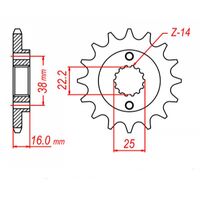 MTX 14 Tooth Front Sprocket for Ducati 600 SS 1993-1999