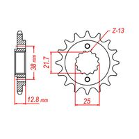 MTX 15 Tooth Front Sprocket for Kawasaki KLR650 Adventure 2022-2023