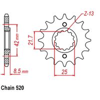 MTX 17 Tooth Front Sprocket for Kawasaki BR250 1986-1987