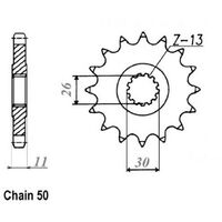 MTX 17 Tooth Front Sprocket for Yamaha YZF R1 1998-2003