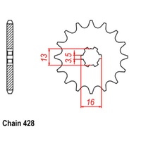 Supersprox 14 Tooth Steel Front Sprocket for Suzuki RM80 1978