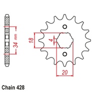 Supersprox 14 Tooth Steel Front Sprocket for Honda C90 1978-1982