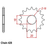 Supersprox 13 Tooth Steel Front Sprocket for Suzuki DF125 1983-1988