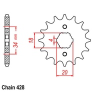 Supersprox 13 Tooth Steel Front Sprocket for Honda CB100 SUPER SPORT 1970-1976