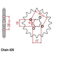 Supersprox 11 Tooth Steel Front Sprocket for Honda CT110 1988-1996