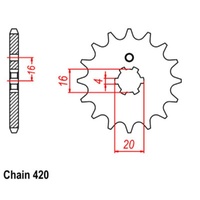 Supersprox 12 Tooth Steel Front Sprocket for Kawasaki KX80 1979-1980