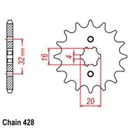 Supersprox 14 Tooth Steel Front Sprocket for Husqvarna TE125 4T 2011