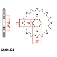 Supersprox 14 Tooth Steel Front Sprocket for Yamaha TW200 1987-2012