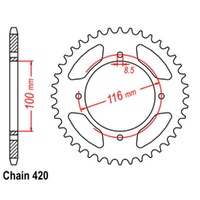 Supersprox 50 Tooth Rear Stealth Sprocket for Suzuki RM100 2003-2004