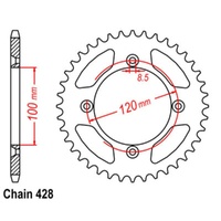 Supersprox 36 Tooth Rear Stealth Sprocket for Suzuki LT-Z400 2003-2008