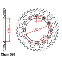 Supersprox 51 Tooth Rear Stealth Sprocket for Honda CB250F HORNET 1996-2001