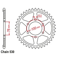 Supersprox 43 Tooth Rear Stealth Sprocket for Suzuki GR650X 1983-1984