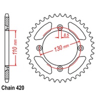 Supersprox 48 Tooth Rear Stealth Sprocket for Honda CR80RB BIG WHEEL 1997-2002