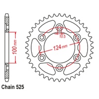 Supersprox 37 Tooth Red Rear Stealth Sprocket for Ducati 950 HYPERMOTARD SP 2019-2023