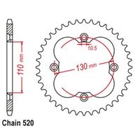 Supersprox 42 Tooth Rear Stealth Sprocket for Honda ATC250R 1981-1986