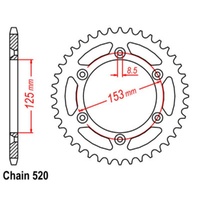 Supersprox 50 Tooth Rear Stealth Sprocket for Beta RR 125 2T 2018-2023