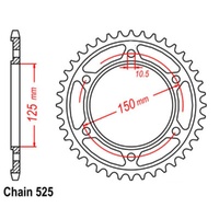 Supersprox 42 Tooth Rear Stealth Sprocket for KTM 1050 ADVENTURE 2015-2016