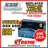 SSB 12V 290 CCA For Suzuki GSX650F GSX 650F 2008-2014 LFP14H-BS Lithium Battery