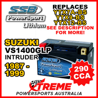 SSB 12V 290 CCA For Suzuki VS1400GLP Intruder 1987-1999 LFP14H-BS Lithium Battery