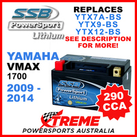 SSB 12V 290 CCA Yamaha VMAX1700 2009-2014 LFP14H-BS Lithium Battery