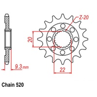 Supersprox 12 Tooth Steel Front Sprocket for Kawasaki KX250F 2006-2014