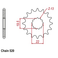 Supersprox 11 Tooth Steel Front Sprocket for Suzuki GSF250 Bandit 1990-1995