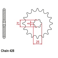 Supersprox 13 Tooth Steel Front Sprocket for Suzuki TC100 1975-1979