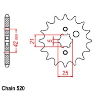 Supersprox 12 Tooth Steel Front Sprocket for Kawasaki KL250 Super Sherpa 97-07