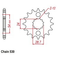 Supersprox 16 Tooth Steel Front Sprocket for Kawasaki GPZ750R 1984-1986