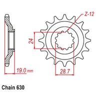 Supersprox 15 Tooth Steel Front Sprocket for Kawasaki GPZ1000 RX 1986-1988