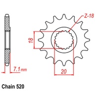 Supersprox 11 Tooth Steel Front Sprocket for Suzuki RM125 1980-1984