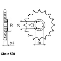 Supersprox 14 Tooth Steel Front Sprocket for Suzuki RM465 1981-1982