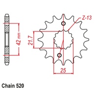 Supersprox 12 Tooth Steel Front Sprocket for Aprilia RS250 1994-2006