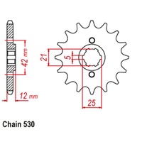 Supersprox 15 Tooth Steel Front Sprocket for Yamaha XJ550 1981-1983