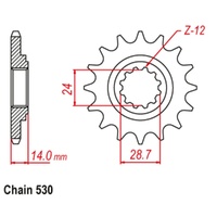 Supersprox 17 Tooth Steel Front Sprocket for Kawasaki ZRX1200 2001-2005