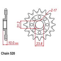 Supersprox 13 Tooth Steel Front Sprocket for Suzuki RMZ450 2013-2023