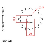 Supersprox 12 Tooth Steel Front Sprocket for GasGas EC125 2007-2014