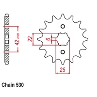 Supersprox 15 Tooth Steel Front Sprocket for Honda CB250 1973-1977