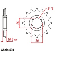 Supersprox 14 Tooth Steel Front Sprocket for Yamaha FJ1100 1984