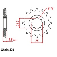 Supersprox 19 Tooth Steel Front Sprocket for Yamaha FZR400 RR 1988-1992